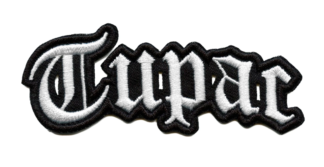 Tupac Old English Logo West Coast Rapper Patch | Iron-On Backpack