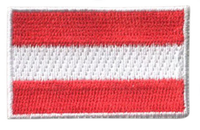 Austria Country MINI Flag 1.8"W x 1.102"H Hook Patch