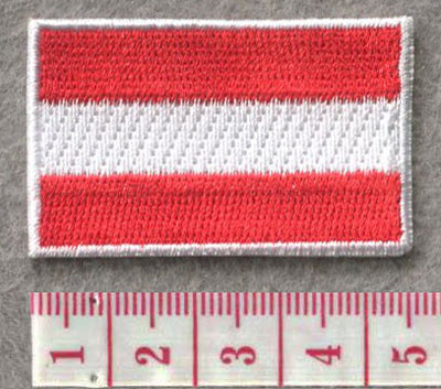 Austria Country MINI Flag 1.8"W x 1.102"H Hook Patch