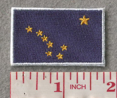 Alaska State MINI Flag 1.8"W x 1.102"H Hook Patch