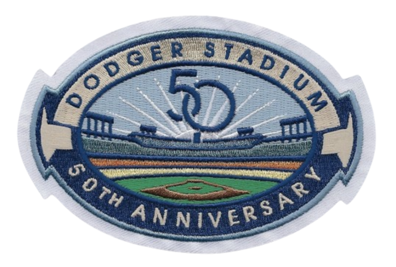Los Angeles Dodgers 50th Anniversary 3.125”H x 4.75”W, Iron On
