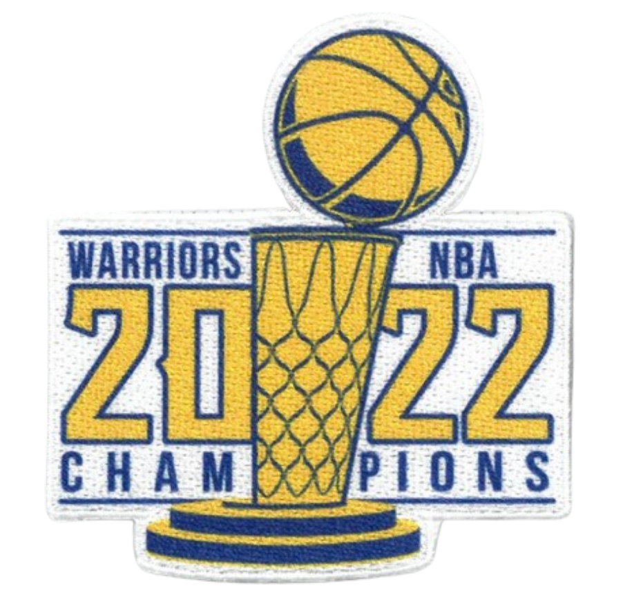 Golden State Warriors NBA Champs 2022 Bold Trophy Fan Patch, 3” Tall