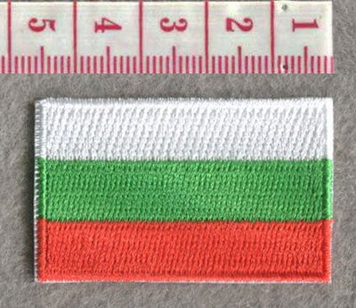 Bulgaria Country MINI Flag 1.8"W x 1.102"H Hook Patch