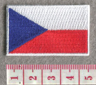 Czech Republic Country MINI Flag 1.8"W x 1.102"H Hook Patch