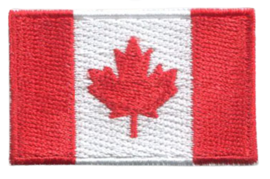Canada Country MINI Flag 1.8"W x 1.102"H Hook Patch