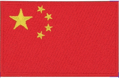 China Country Flag 3.5" x 2.25" Patch