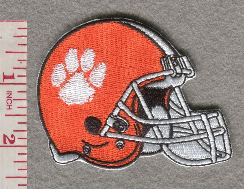 Clemson Helmet 3.125”W x 2.5”H Hook Velcro Patch