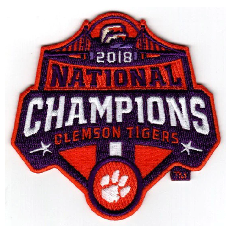 Clemson Tigers 2018 National Champions Patch