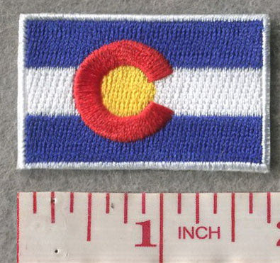 Colorado State MINI Flag 1.8"W x 1.102"H Hook Patch