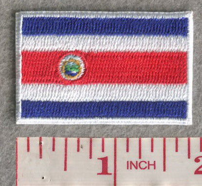 Costa Rica Country MINI Flag 1.8"W x 1.102"H Hook Patch