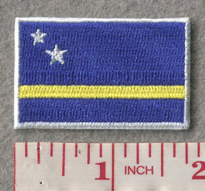 Curaçao Country MINI Flag 1.8"W x 1.102"H Hook Patch