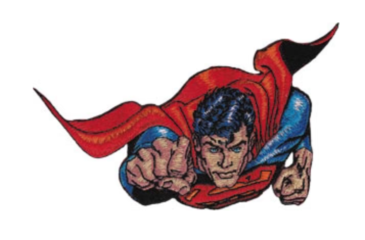 DC Comics Superman Fist Iron on hook-and-loop patch on a HEDiGEAR HEDi-PACK