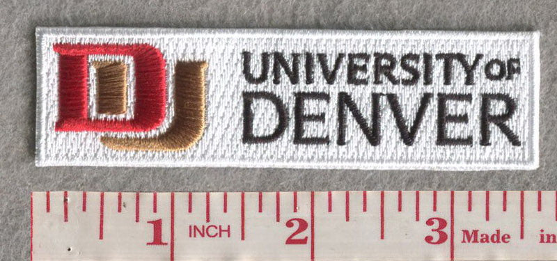 Denver University 3.5"L x 1"W Ribbon Hook Velcro Patch