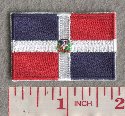 Dominican Republic Country MINI Flag 1.8"W x 1.102"H Hook Patch