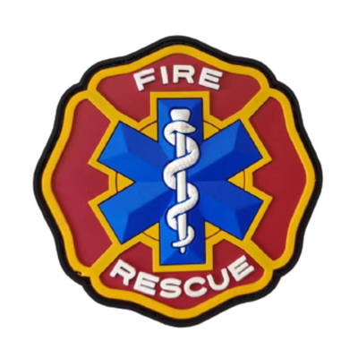 Rubber PVC Fire & Rescue Velcro Patch