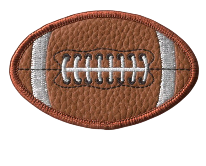 Football Patch 3" H x 1.65"W (Not an Iron-on Patch)