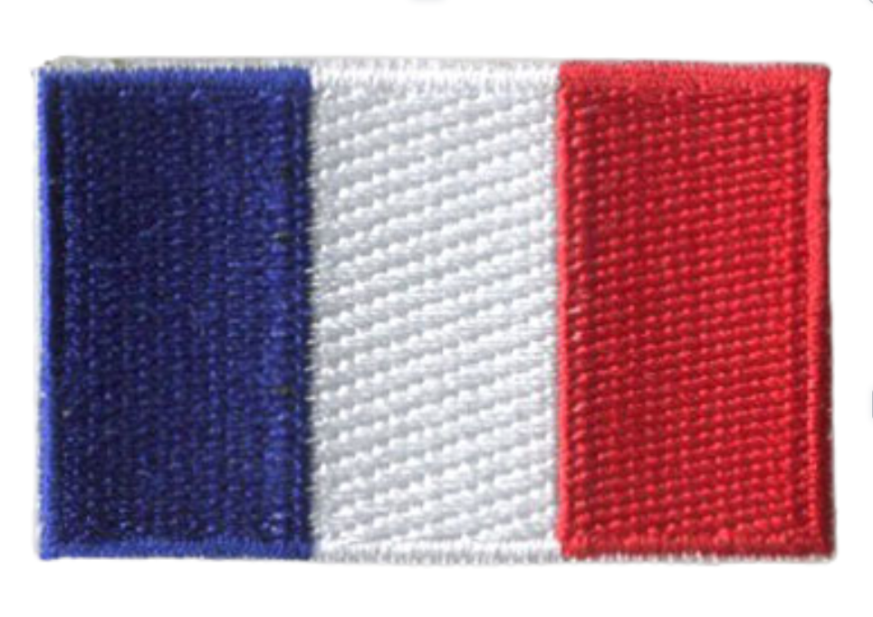 France Country MINI Flag 1.8"W x 1.102"H Hook Patch