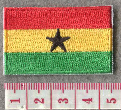 Ghana Country MINI Flag 1.8"W x 1.102"H Hook Patch