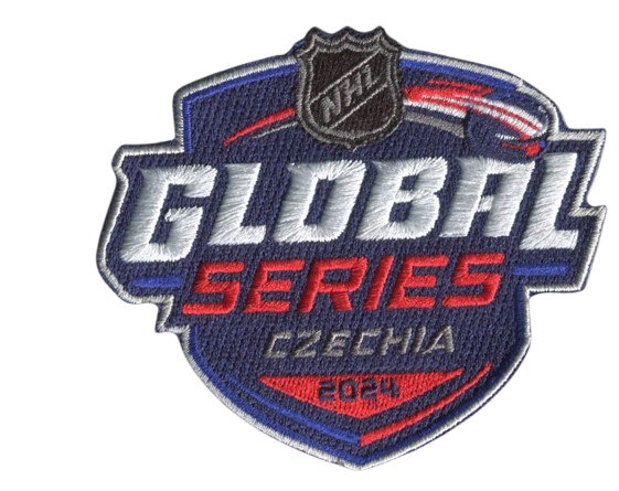 Official Licensed Global Series NHL Czechia-2024 3.5”W x 3”H, Full Embroidery Hook Patch