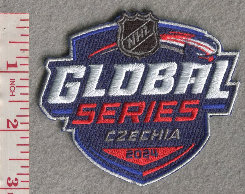 Official Licensed Global Series NHL Czechia-2024 3.5”W x 3”H, Full Embroidery Hook Patch