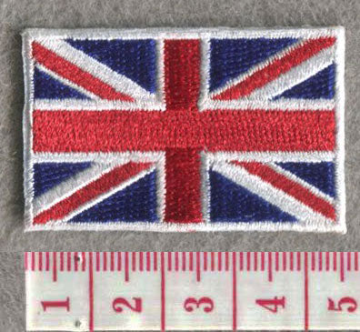 Great Britain Country MINI Flag 1.8"W x 1.102"H Hook Patch