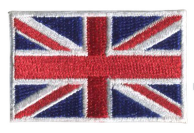 Great Britain Country MINI Flag 1.8"W x 1.102"H Hook Patch