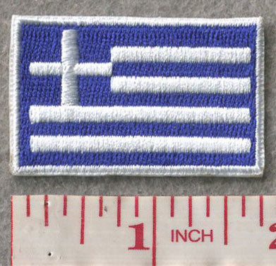 Greece Country MINI Flag 1.8"W x 1.102"H Hook Patch