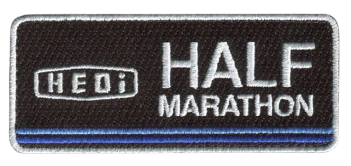 Half Marathon Running Reflective 3.5"W x 1.5"H Hook Patch