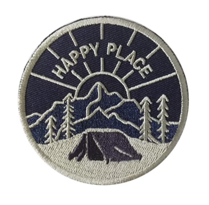 Happy Place 3" Round Hook Patch