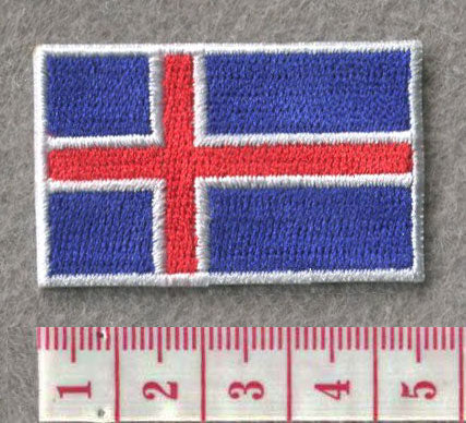 Iceland Country MINI Flag 1.8"W x 1.102"H Hook Patch
