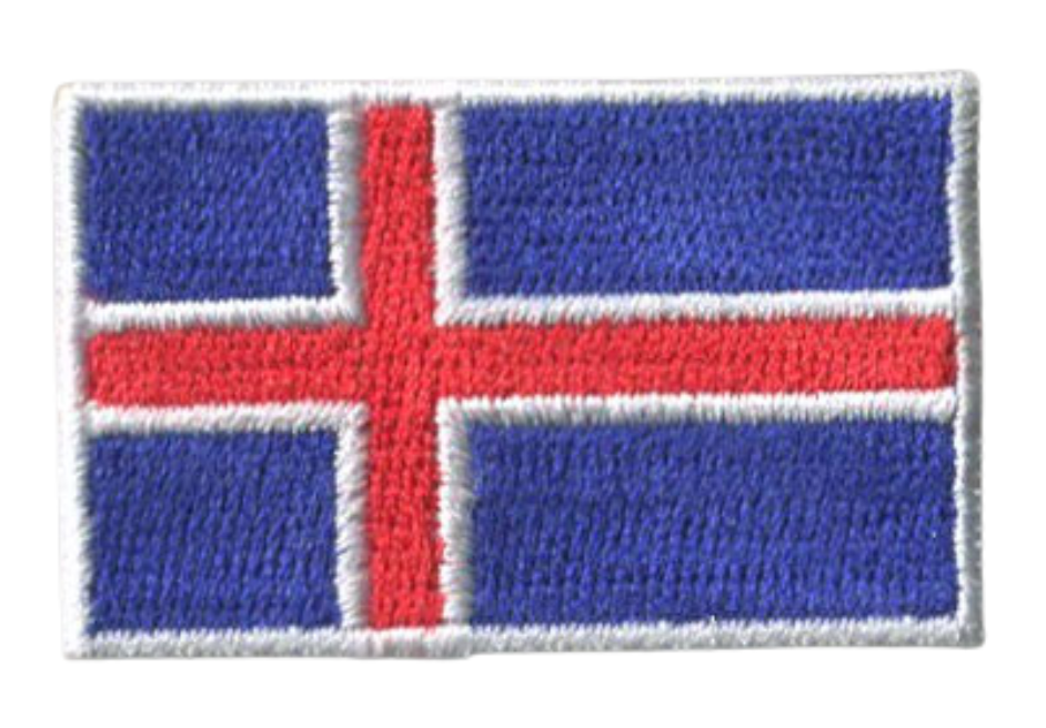 Iceland MINI Country Flag 1.8"W x 1.102"H Patch