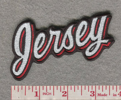 JERSEY Name Patch 3. 75” Wide x 2. 5" tall (Not an Iron-on Patch)