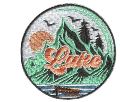 Lake Patch 2. 5" Round (Not an Iron-on Patch)