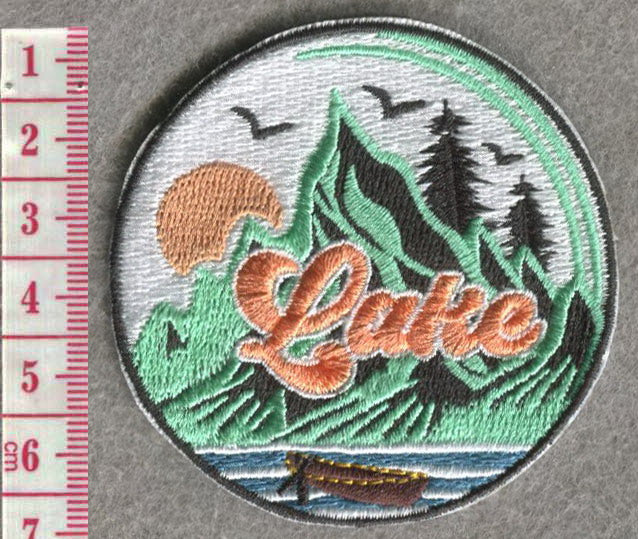 Lake Patch 2. 5" Round (Not an Iron-on Patch)