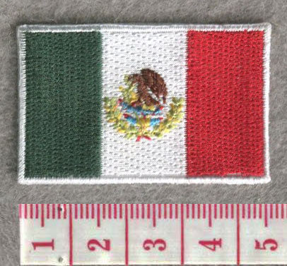 Mexico Country MINI Flag 1.8"W x 1.102"H Hook Patch