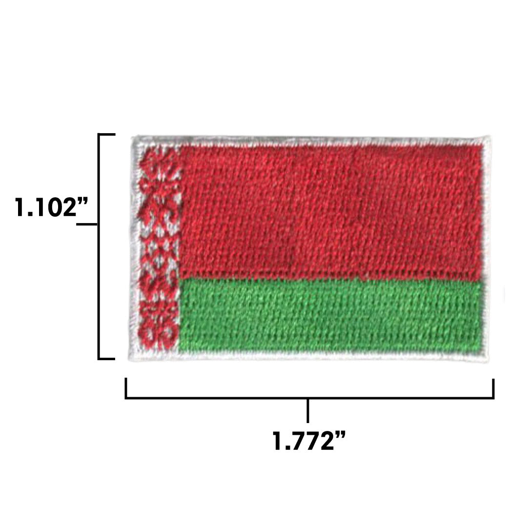 Belarus Country MINI Flag 1.8"W x 1.102"H Hook Patch
