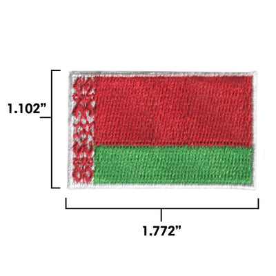Belarus Country MINI Flag 1.8"W x 1.102"H Hook Patch