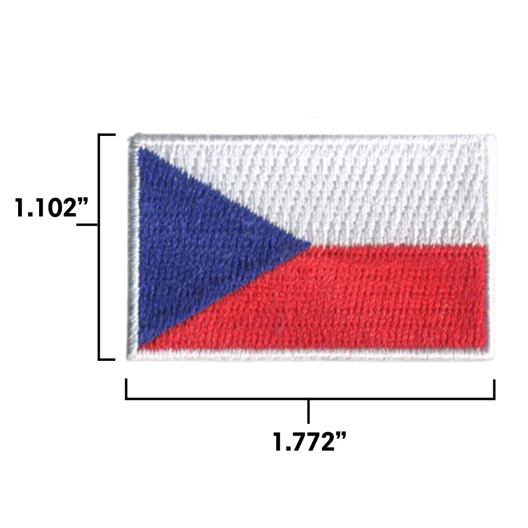 Czech Republic Country MINI Flag 1.8"W x 1.102"H Hook Patch