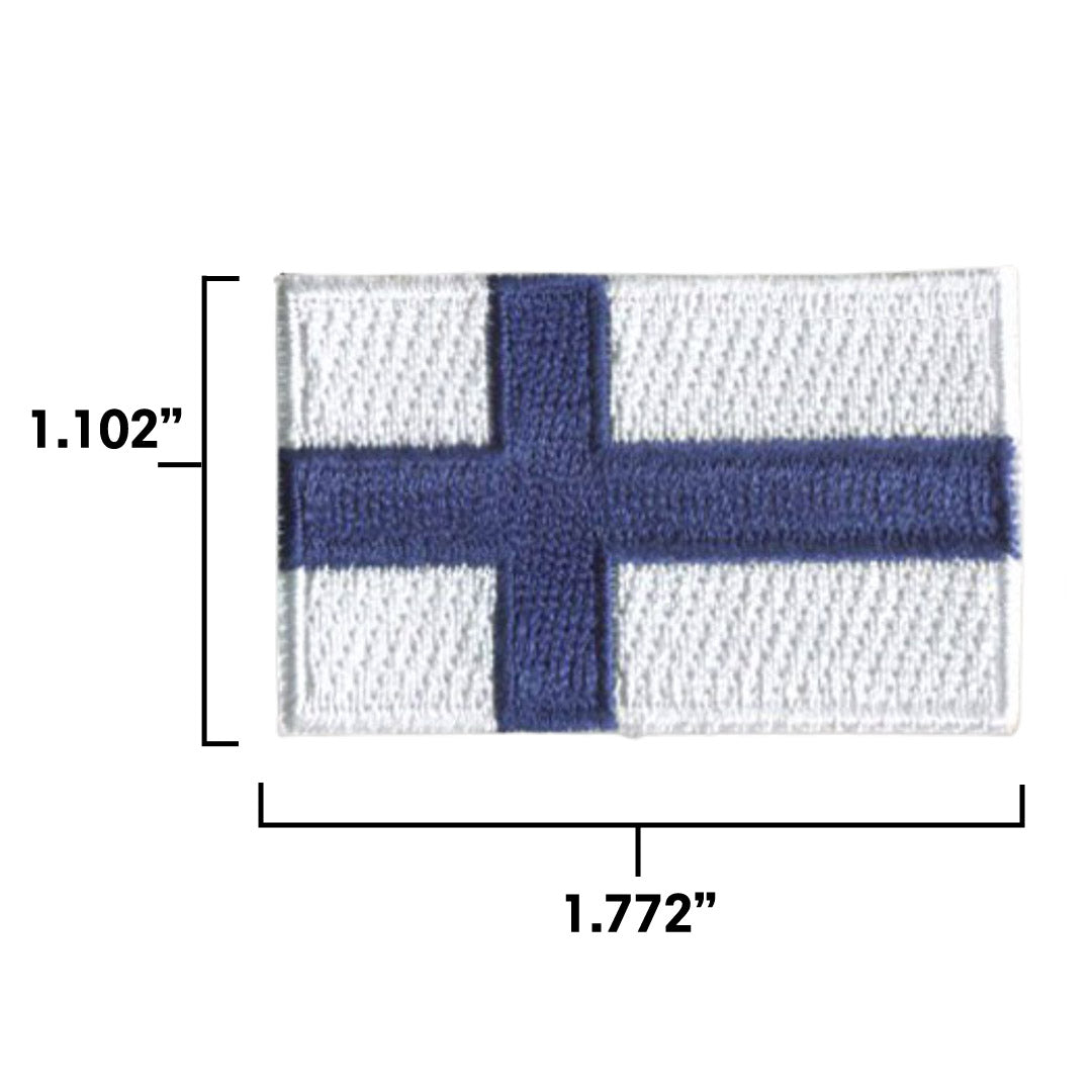 Finland Mini Country Flag 1.8"W x 1.102"H Hook Patch
