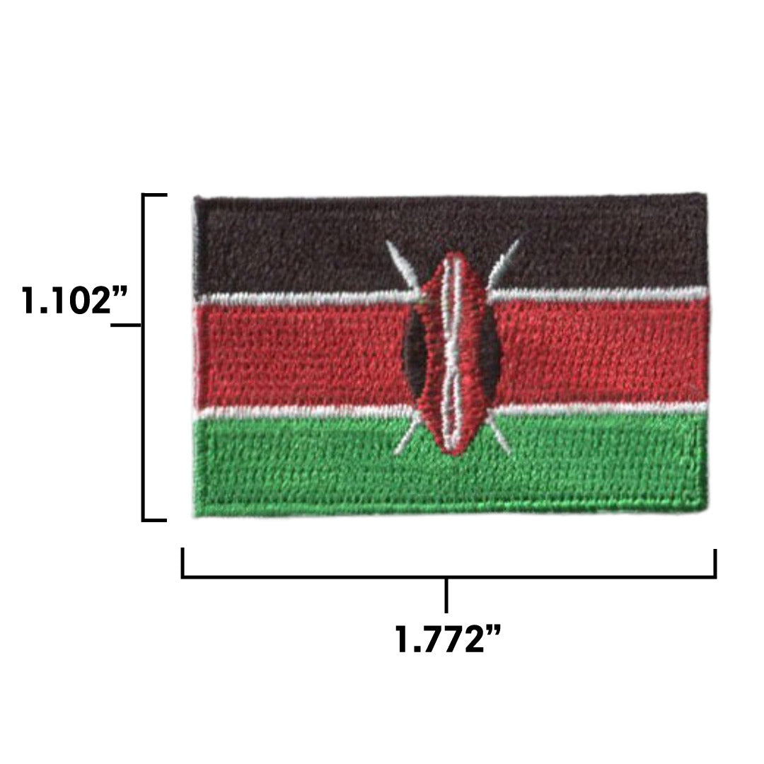 Kenya Country MINI Flag 1.8"W x 1.102"H Hook Patch