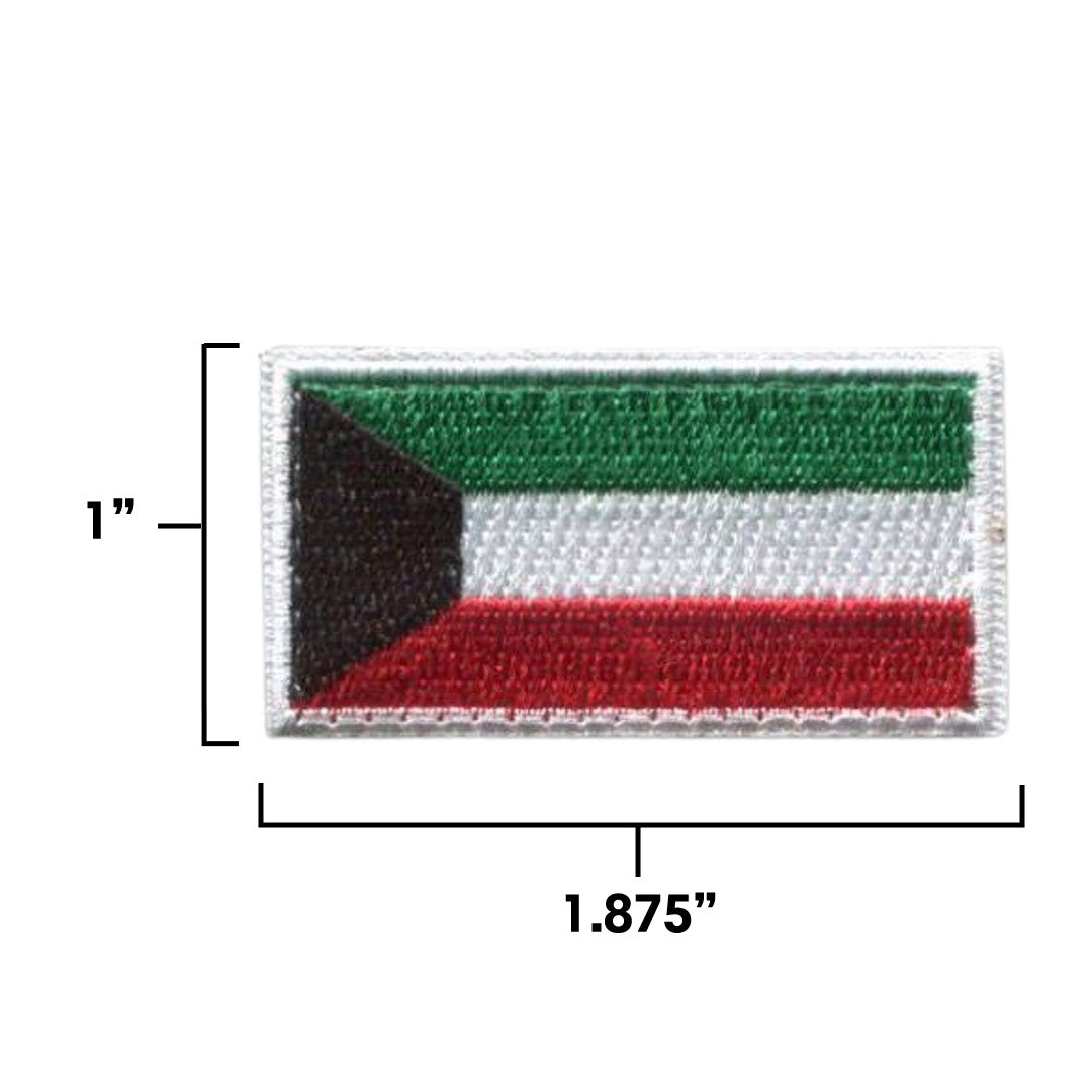 Kuwait Country MINI Flag 1.875”W x 1”H Hook Patch