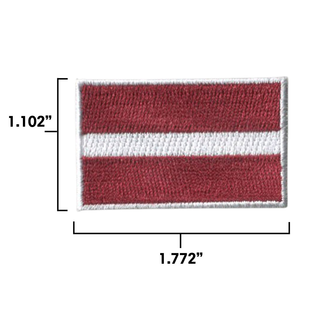 Latvia Mini Country Flag 1.8"W x 1.102"H Patch