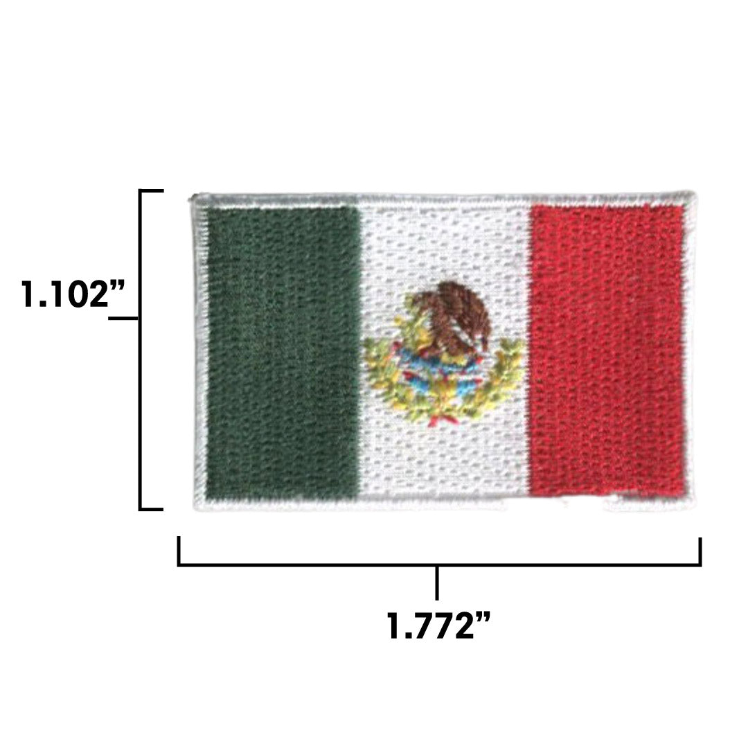 Mexico Country MINI Flag 1.8"W x 1.102"H Patch