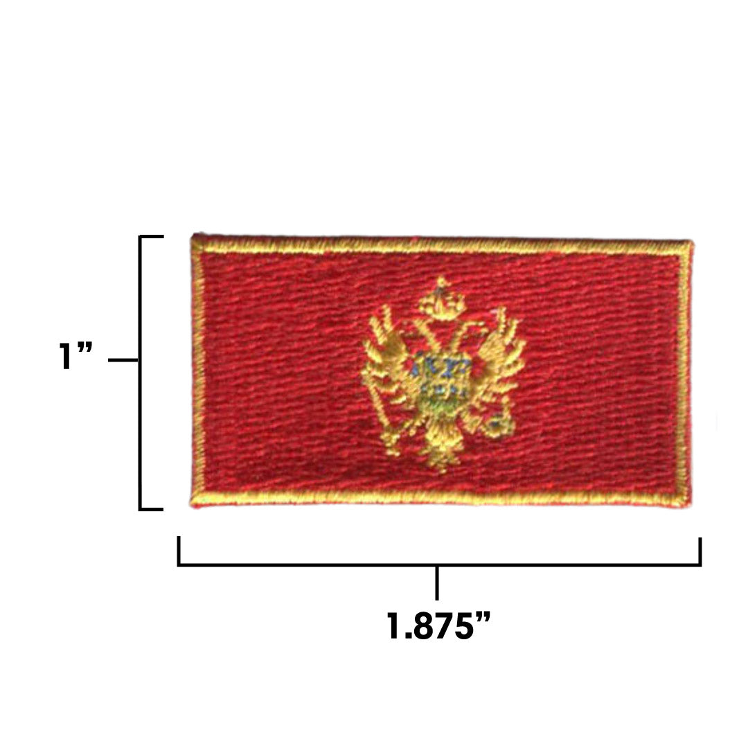 Montenegro Country MINI Flag 1.875”W x 1”H Hook Patch