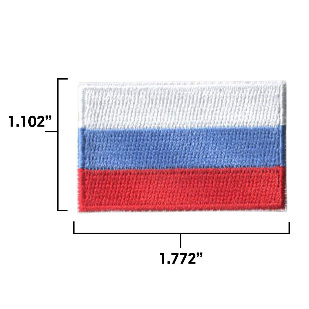 Russia Country MINI Flag 1.8"W x 1.102"H Hook Patch