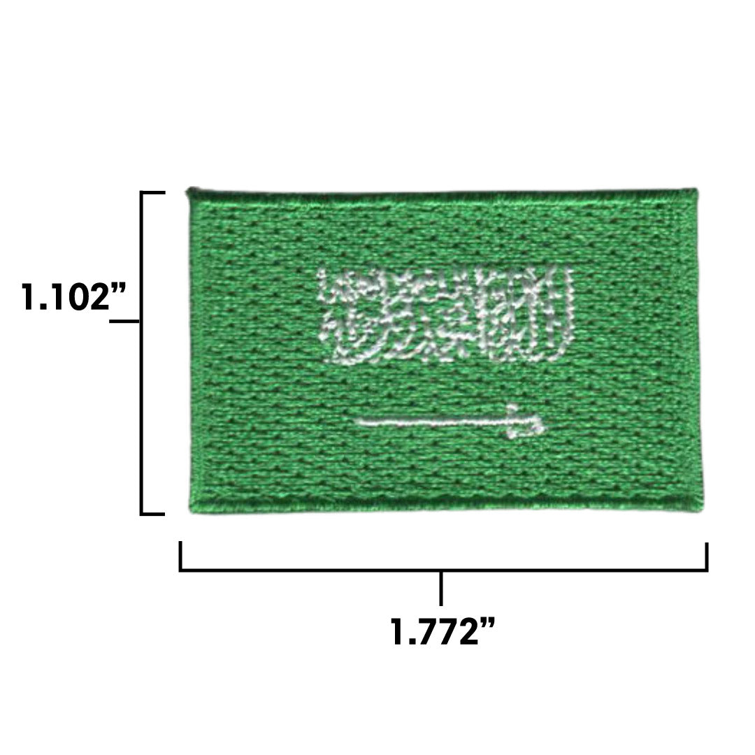 Saudi Arabia Country MINI Flag 1.8"W x 1.102"H Hook Patch