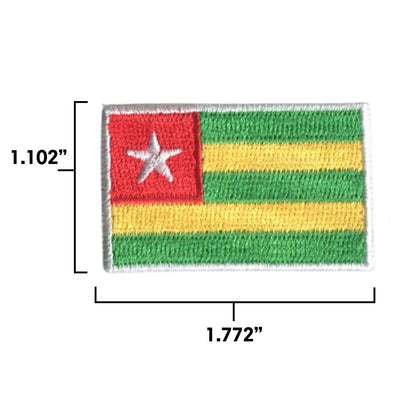 Togo Mini Country Flag 1.8"W x 1.102"H Patch