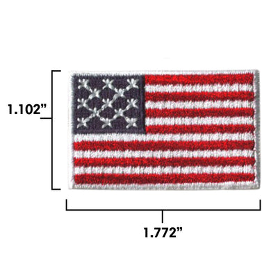 USA Red White & Blue Country MINI Flag 1.8"W x 1.102"H Hook Patch