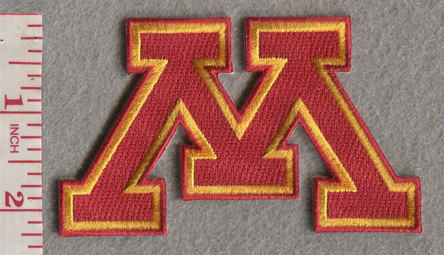 Minnesota "M" 3.75”W x 3.25”H Hook Velcro Patch