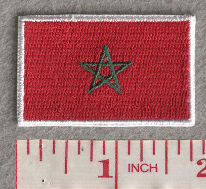 Morocco Country MINI Flag 1.8"W x 1.102"H Hook Patch